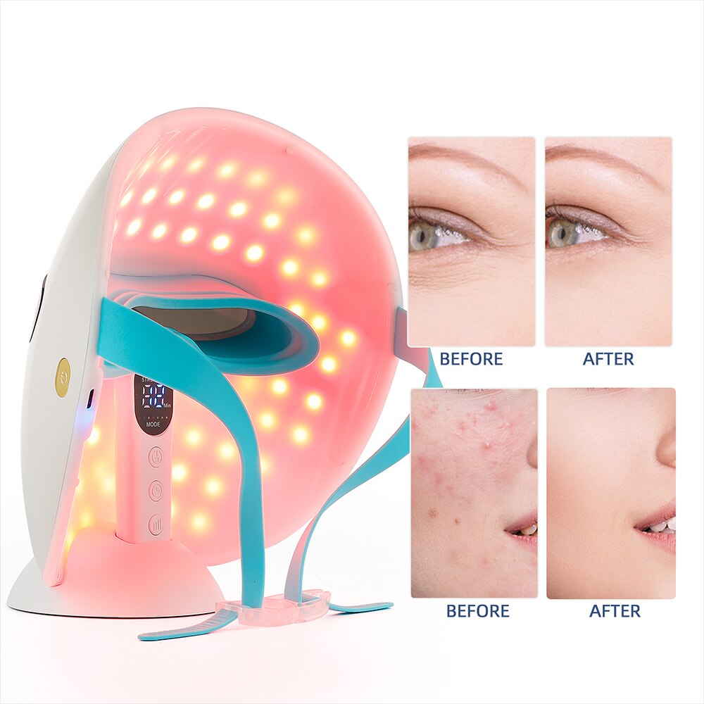 Wireless 7 Color Light LED Mask Photon Therapy Skin Rejuvenation Tighten Anti Wrinkle Acne Removal Photodynamic Facial Mask